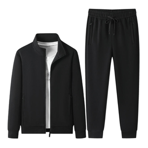 Custom Sporty Casual Tracksuit Logo Plus Size Men's Sport Heavyweight Casual Training <b>Jogging</b> Two Piece Hoodie Pants Set - Product Image 2