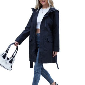 Impermeable Ligero de Moda con Logotipo Personalizado Rainfreem, Chaqueta Impermeable con Capucha para Mujer, de PU, para Exteriores - Product Image 1