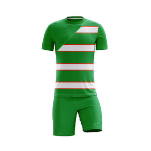 Tenue de football personnalisée, unie, respirante, légère, à séchage rapide, pour homme, bleue, manches courtes, ensemble complet - Product Image 2
