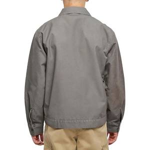 Veste de travail décontractée en jean avec logo personnalisé pour hommes, col rabattu, fermeture éclair, style ouvrier vintage, respirante et coupe-vent, hiver - Product Image 4