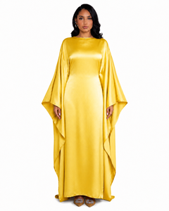 Premium ODM Winter Silk Satin <b>Kaftan</b> Abaya <b>Dress</b> for <b>Women</b> with Elegant Casual Styling Anti-Wrinkle Floor Length Long Sleeve - Product Image 1