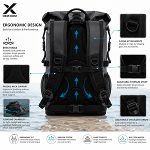 Mochila Impermeable Premium para Buceo, con Cierre Enrollable, IPX8, TPU 500D, Lona de PVC, para Buceo, Kayak, Navegación, Pesca - Product Image 3