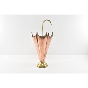 Porte-parapluie décoratif vintage en laiton, design parapluie, petit modèle noir et or, pour la décoration intérieure - Product Image 5