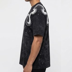 High Demands Custom Printed Logo <b>Black</b> Acid Washed High Quality 100% Cotton Polyester Men's Half Sleeve T-<b>shirt</b> Streetwear <b>Shirt</b> - Product Image 6