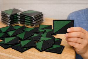 Green Black Diagonal Woven DZ <b>Patch</b> Embroidered Parachute Style Uniform Badge - Product Image 5