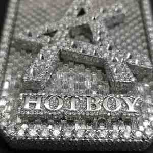 Pendentif HOTBOY personnalisé en acier inoxydable plaqué platine avec moissanite, 107,7 CT, unisexe, tendance, bijoux élégants - Product Image 4