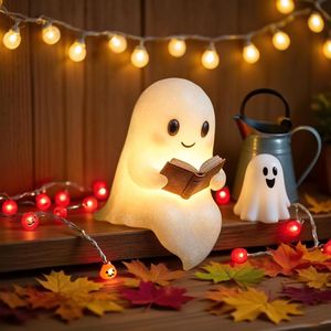 Lámpara de Fantasma de Halloween para Leer Libros, Decoración de Mesa Interior para el Hogar, Linda Luz Nocturna de Fantasma - Product Image 1