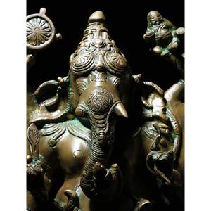 รูปปั้นพระพิฆเนศทองเหลืองขนาด19นิ้วรูปปั้นสิบหกติดอาวุธ - Product Image 1