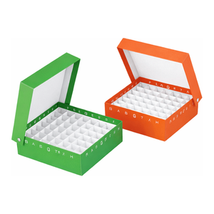 Hinged-Lid Cardboard <b>Freezer</b> <b>Box</b> 81/100 Holes 4 Colors for Cryovials and Microtubes - Product Image 1