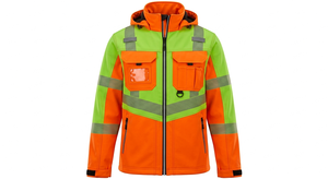 <b>High</b> <b>Visibility</b> Reflective Waterproof Polyester <b>Softshell</b> Hooded Safety <b>Jacket</b> for Construction Site Workwear - Product Image 1