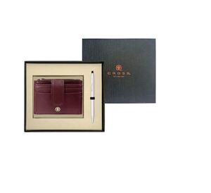Cross Classic Century Ballpoint Pen & Premium Brown Leather Card Holder Gift Set for Unisex – Premium, Corporate Personal Gift - Product Image 2