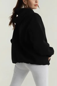 เสื้อสเวตเตอร์ไหมพรมมีฮู้ดสีแดงสำหรับผู้หญิงไซส์พลัส ระบายอากาศได้ดี สวมใส่สบาย แขนยาว ความยาวสั้น สีพื้น เหมาะสำหรับใส่ในฤดูหนาว - Product Image 4