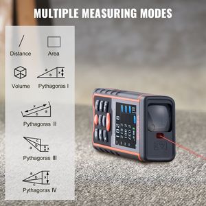 Misuratore Laser di Distanza Fai-da-Te Preciso da 328 Piedi con Memoria per 100 Gruppi e Display LCD Colorato da 2,4 Piedi - Product Image 3
