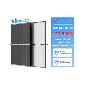 Trina Solar Panel Vertex S+ 475W 480W 485W 490W 495W 500W 505W N type i-TOPCon dual glass TSM-NEG18R.28 train 505W solar panel