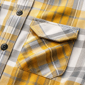 Camisa de Franela a Cuadros para Hombre, Manga Larga, Cuello Clásico, Transpirable, Estilo Casual para Otoño, 100% Algodón, Estilo Workwear - Product Image 5