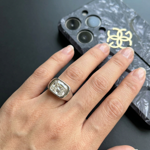 Elegante Anillo de Diamantes de Platino, Joyería de Estilo Clásico para Bodas, Compromisos, Fiestas y Uso Diario - Product Image 4