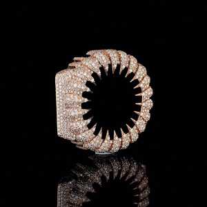 Boîtier de montre serti de diamants, pour homme et femme, bijoux hip-hop, or rose, pointes, pierres et gemmes - Product Image 2