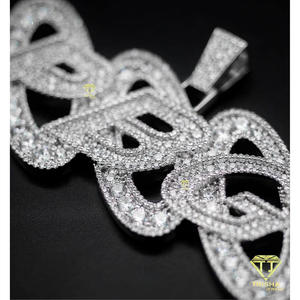 Pendentif Lettre Personnalisé en Moissanite PBG, Collier Hip Hop VVS Couleur D, Sertissage Glacé, Argent 925 Certifié GIA, Unisexe - Product Image 5
