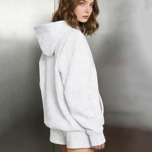 Sudadera con Capucha y Pantalones Cortos Personalizados para Mujer, Térmicos, Gruesos, 500 GSM 350 GSM, de Poliéster/Algodón, con Forro Polar, Bordados, Talla Grande - Product Image 3