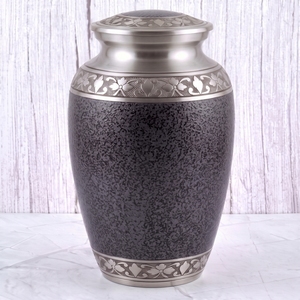 Urna Funeraria de Latón con Diseño Floral Marrón y Dorado, Superficie Brillante, para Cenizas Humanas, Recuerdo Funerario y Entierro - Product Image 3