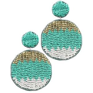 Fashion Jewelry Seed Bead <b>Earrings</b> Multi Color Embroidered <b>Handmade</b> <b>Earrings</b> From India for Women and Girls - Product Image 1