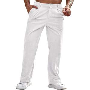 2025 hommes pantalons en velours côtelé taille élastique jambe droite décontracté pantalon plissé fermeture éclair Anti-rides couleur poches amples - Product Image 2