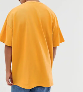 เสื้อยืดเปิดไหล่แบบลำลองของผู้ชายมาใหม่เสื้อ100% ผ้าฝ้ายฤดูร้อนทรงโอเวอร์ไซส์แขนสั้นปล่อยลวดลายสีทึบว่างเปล่า - Product Image 3