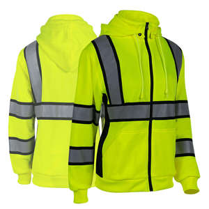 Sudadera de Invierno de Alta Visibilidad Clase 3 para Mujer, Sudadera con Capucha Reflectante para Trabajo con Cremallera, Ropa de Seguridad - Product Image 3