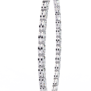 10K 14K 18K White Gold Tennis <b>Necklace</b> Featuring East West Oval Cut Lab Grown Diamonds for Elegant Women’s <b>Statement</b> <b>Necklace</b> - Product Image 4