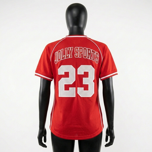 Camiseta de Béisbol para Mujer, Malla de Poliéster Premium, Paneles Raglán en Contraste Rojo y Blanco, Logotipo Personalizado con Termotransferencia, Camiseta de Béisbol de Algodón para Mujer - Product Image 2