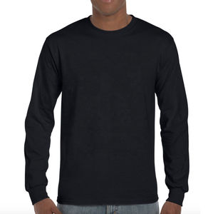 เสื้อยืดลำลองผู้ชายแขนยาวคอกลมถักสีทึบทรงปกติสีส้ม - Product Image 2