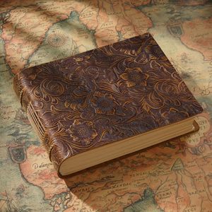 Leather Bound Sewing Binding A5 Cute <b>Floral</b> Embossed Travel Diary Journal Gift <b>Notebook</b> - Product Image 5