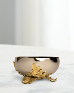 Style <b>Ring</b> Dish Trinket Organizer Gold Hammered Metal Jewelry Tray with Lotus Flower Decor Asian - Product Image 4
