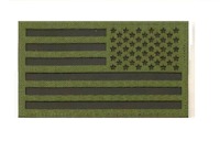 Patch rectangulaire en tissu tissé avec drapeau américain, à thermocoller, brodé, fond camouflage, à coudre