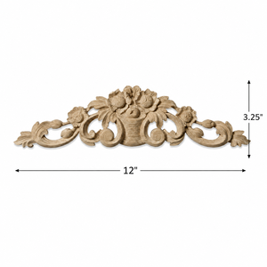 Applique décorative sculptée en bois massif motif floral pour armoires de cuisine - Product Image 2