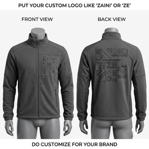 Premium 240g Polyester <b>Puller</b> Fleece Jacket Custom Logo Panel Design Full Zip Warm Waterproof Breathable Men's Running Outdoor - Product Image 1
