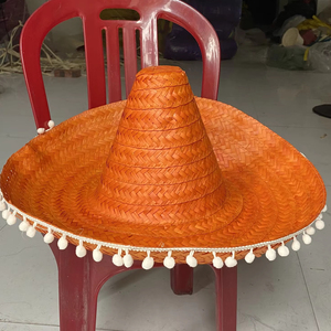 Vietnam Mexican Sombrero <b>Straw</b> <b>Hat</b> Wide Brim Natural <b>Straw</b> Material For Beach Travel Festival Costume And Party Event Use - Product Image 1