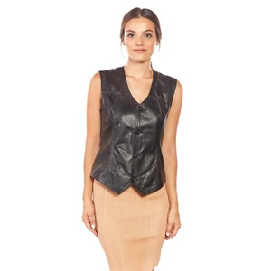 Chaleco de Cuero para Mujer de la Mejor Calidad, Logotipo Personalizable, Fabricación OEM, Precio Bajo al por Mayor - Product Image 1