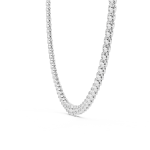 CLASSIC 18KT WHITE GOLD RHODIUM PLATED 11CT Tennis Chain Necklace Adorned Lab Grown Cut Diamonds Certified Party Wear Weddings - Product Image 1