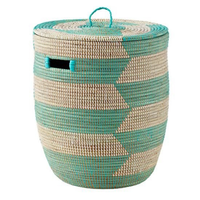 Panier à linge moderne en rotin et jonc de mer, écologique, grand format, décoratif, élégant, avec couvercle, pour le rangement, vente en gros, naturel du Vietnam