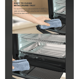 Horno de Encimera de 12.5 Pulgadas, 7 en 1, con Convección, 1500 W, 5 Menús Preestablecidos para Hornear Pizza, Asar, Grillar, Tostar, Deshidratar y Descongelar - Product Image 6