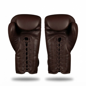 Leather Boxing Gloves <b>Velcro</b> <b>Strap</b> Wrist Support for Adults Training Gear - Product Image 4
