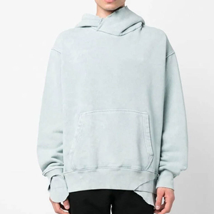 Sweat-shirt Homme Personnalisé avec Logo, Style Vintage, Délavé à l'Acide, Coupe Oversize, Coton Épais, Effet Vieilli, Streetwear, Délavé à la Pierre - Product Image 2