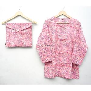 100% Cotton Women's Long Sleeve Elegant Luxury <b>Pyjamas</b> Floral Print Elastic Waist Smooth Soft Breathable Quick Dry Pajama Set - Product Image 4