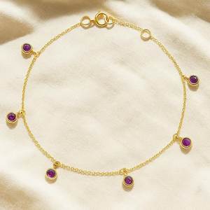 Pulsera con Dijes de Amatista, Plata de Ley 925, Plateada, Religiosa, de Lujo, de Alta Calidad, Hecha a Mano, para Regalo - Product Image 1