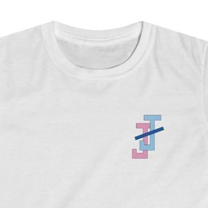 <b>White</b> Youth Short Sleeve Crew Neck <b>T</b> <b>Shirt</b> with Jack and Jill of America Embroidered Logo Casual Cotton Tee Youth Everyday - Product Image 2