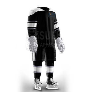 Nuevo Conjunto de Uniforme de Hockey sobre Hielo de Poliéster Transpirable y Ecológico con Jersey y Pantalones Ajustables Personalizados con Logotipo, Nombre y Número para Adultos - Product Image 2