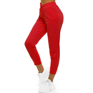 <b>Women's</b> Red And Brown Terry <b>Knitted</b> <b>Joggers</b> Mid Waist Drawstring Ankle-Length Casual Pants Breathable Regular Fit Autumn Style - Product Image 3