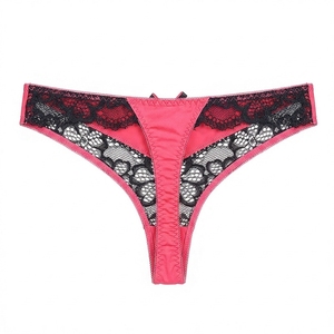Neue, atmungsaktive Damen-Tangas aus festem Nylon mit mittelhohem Bund und Schleife – Großhandel für erotische Höschen mit Schleife, sexy Dessous mit Stickerei - Product Image 6