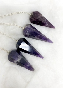 Péndulo de Cristal de Amatista Natural, Péndulo de Sanación, Reiki, Chakra, Meditación, Adivinación, Herramienta Espiritual de Piedras Preciosas - Product Image 3